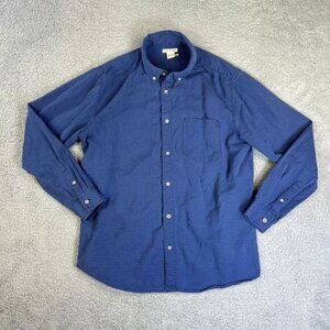 Carbon 2 Cobalt Shirt Mens Medium‎ Tall Blue Polka Dot Pointillism Jacquard